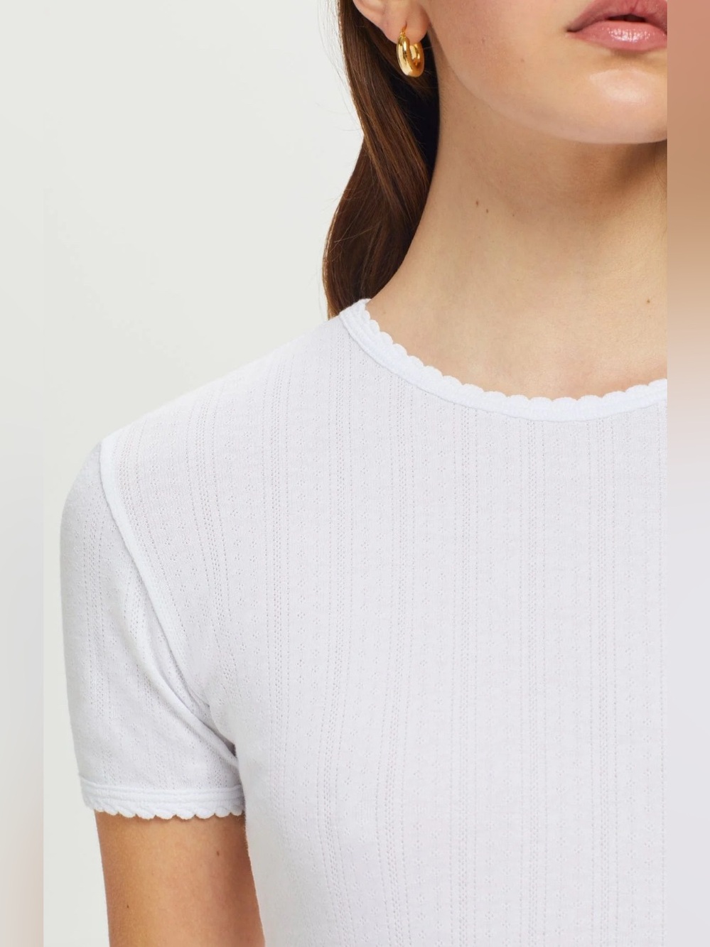 Goldie Classic White Ribbed Short-Sleeve Top - Women's - Picture 4 of 11